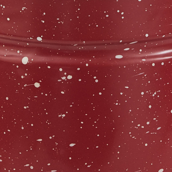 Red Graniteware Enamel Utensil Crock