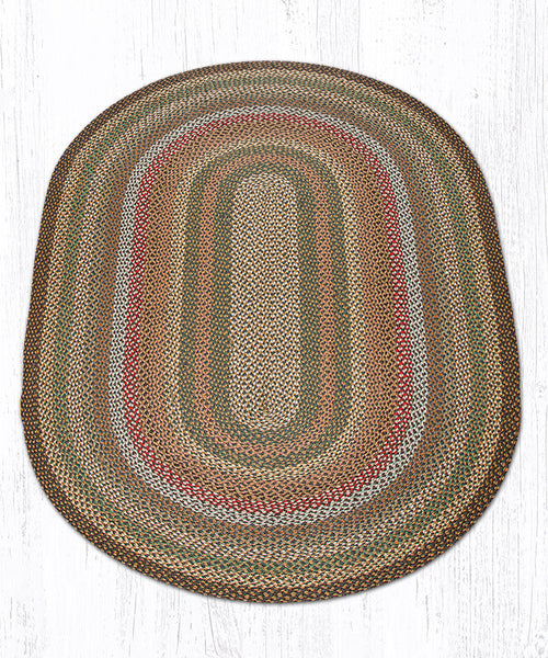 C-51 Fir/Ivory Oval Braided Rug 5'x8'