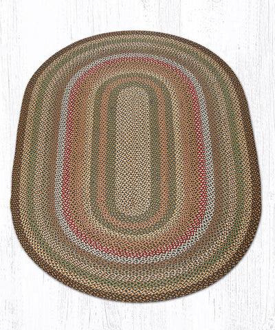 C-51 Fir/Ivory Oval Braided Rug 5'x8'