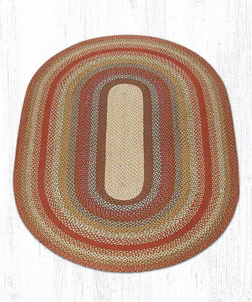 C-300 Honey/Vanilla/Ginger Oval Braided Rug 5'x8'