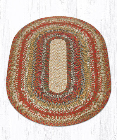 C-300 Honey/Vanilla/Ginger Oval Braided Rug 5'x8'