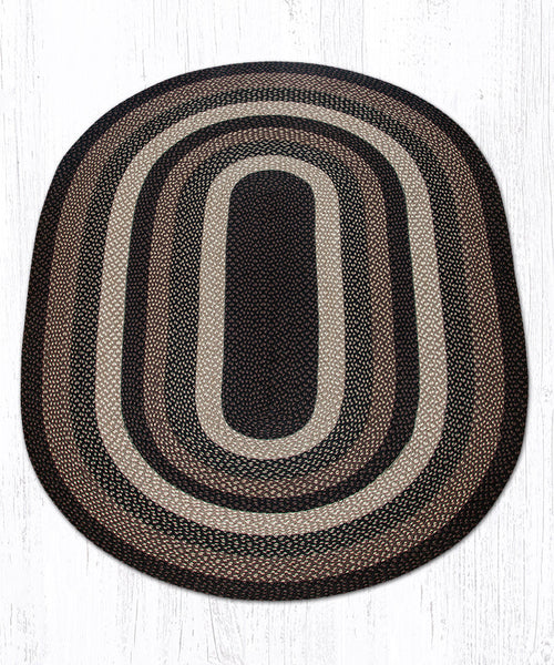 C-313 Mocha/Frappuccino Oval Braided Rug 5'x8'