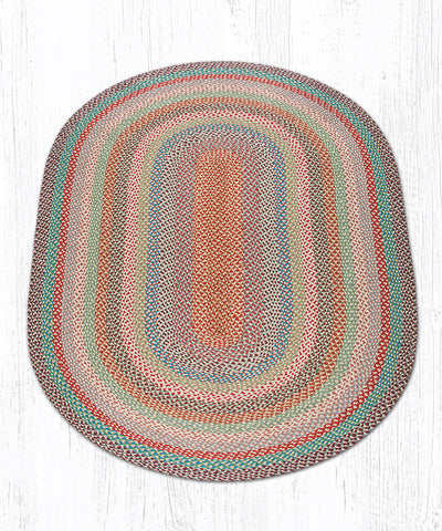 C-328 Multi 1 Oval Braided Rug 5'x8'