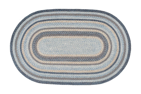 C-9-119 Denim Oval Braided Rug 5'x8'