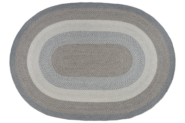 C-05 Blue/Natural Oval Braided Rug 8'x11'