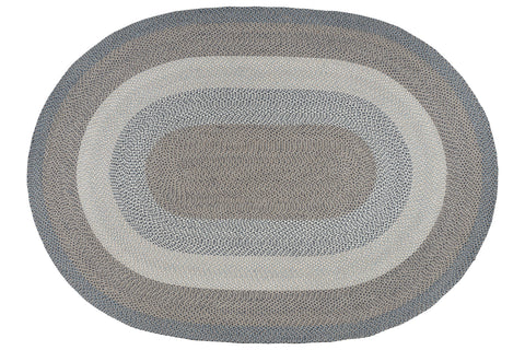 C-05 Blue/Natural Oval Braided Rug 8'x11'