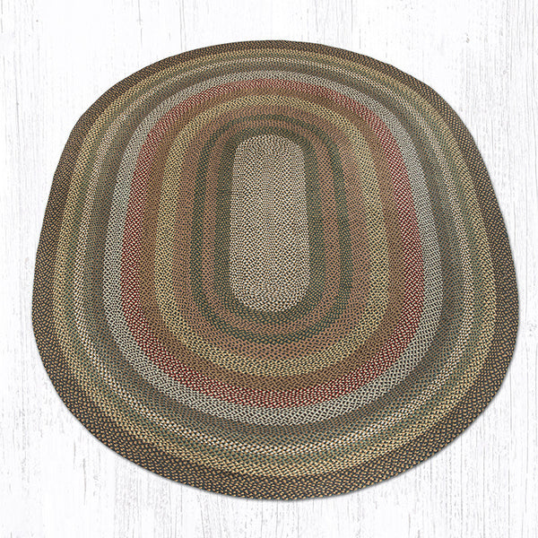 C-51 Fir/Ivory Oval Braided Rug 8'x11'