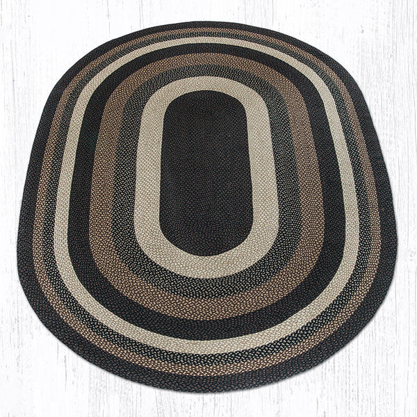 C-313 Mocha/Frappuccino Oval Braided Rug 8'x11'