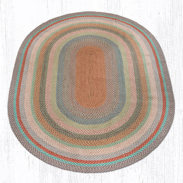 C-328 Multi 1 Oval Braided Rug 8'x11'
