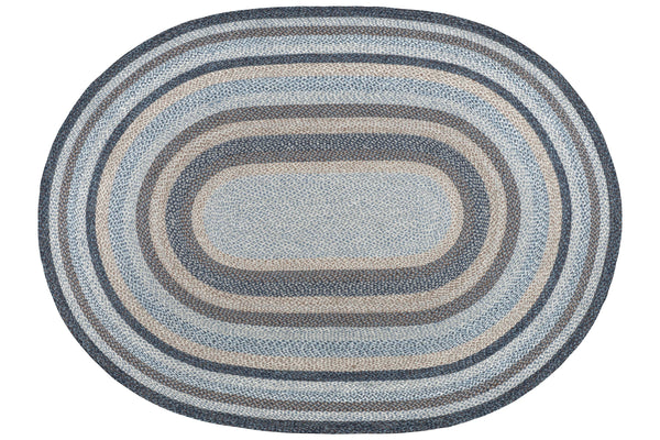 C-9-119 Denim Oval Braided Rug 8'x11'
