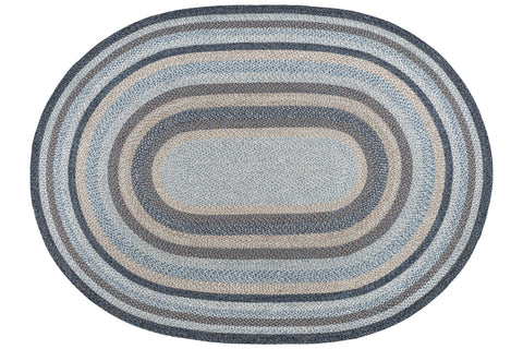 C-9-119 Denim Oval Braided Rug 8'x11'