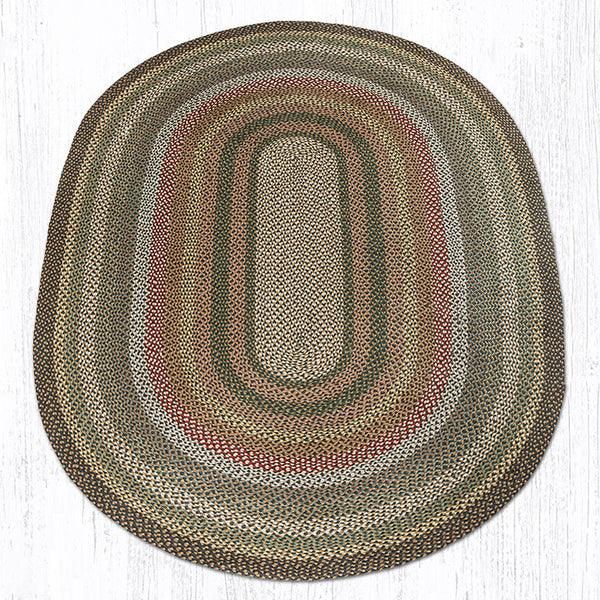 C-51 Fir/Ivory Oval Braided Rug 6'x9'