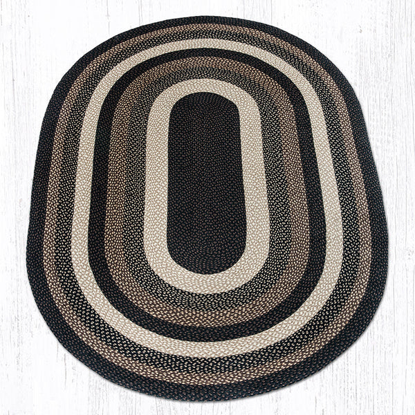 C-313 Mocha/Frappuccino Oval Braided Rug 6'x9'