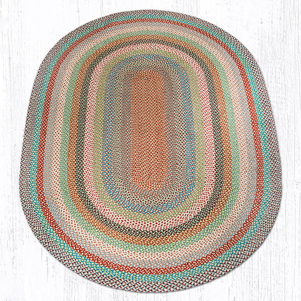 C-328 Multi 1 Oval Braided Rug 6'x9'