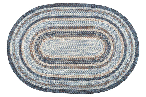 C-9-119 Denim Oval Braided Rug 6'x9'