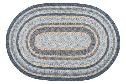 C-9-119 Denim Oval Braided Rug 6'x9'