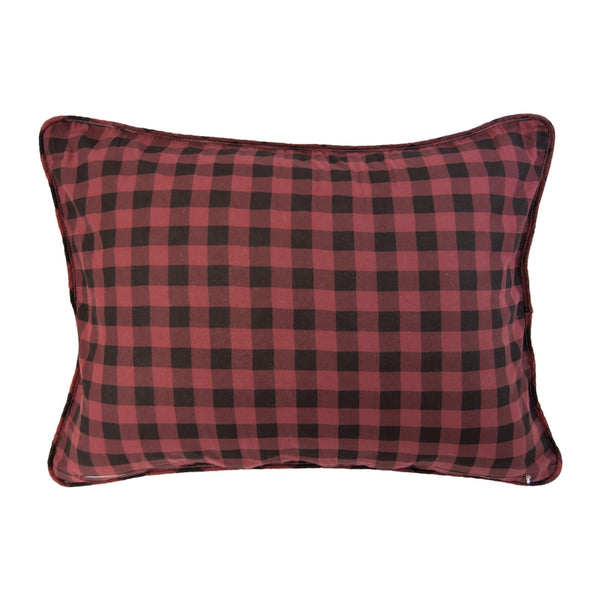 Bear Peak Quilt Set – Rustic Lodge Patchwork Bedding in Red, Black & Gray