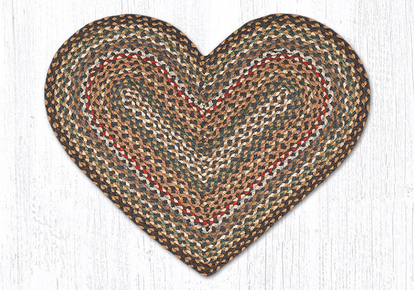 C-51 Fir/Ivory Heart Braided Rug 20"x30"