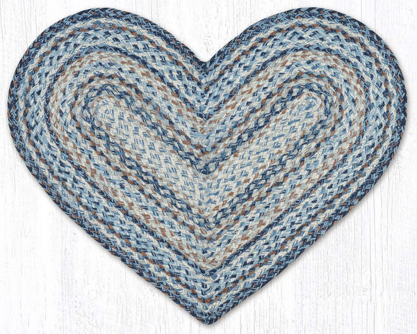 HC-9-119 Denim Heart Braided Rug 20"x30"