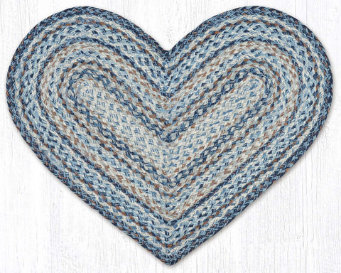 HC-9-119 Denim Heart Braided Rug 20"x30"