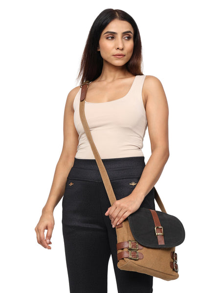 Buckled-up Brown Sugar Crossbody