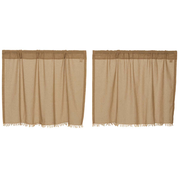 Tobacco Cloth Khaki Tier Fringed Set of 2 L24xW36