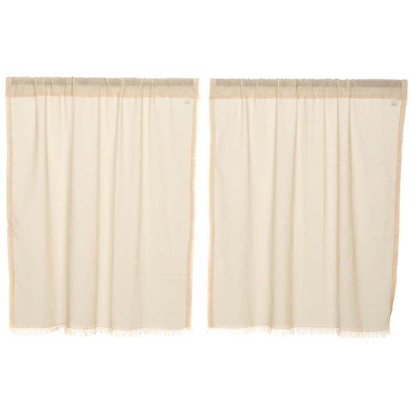 Tobacco Cloth Natural Tier Fringed Set of 2 L36xW36