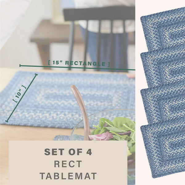 10x15 Denim Sky Table Mat Rect Set of 4