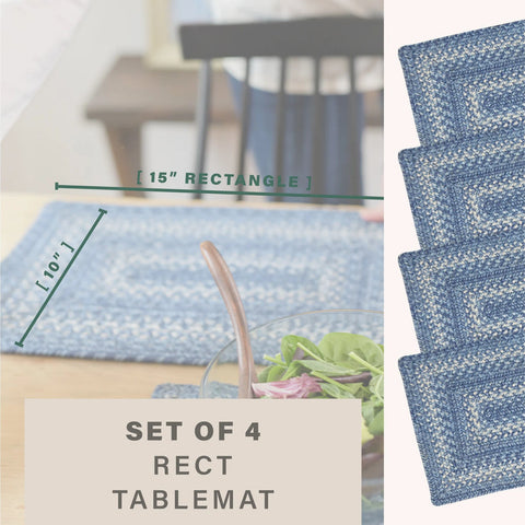 10x15 Denim Sky Table Mat Rect Set of 4