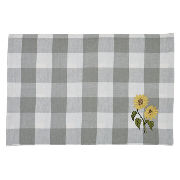 Wicklow Check Sunflower Embroidered Placemat