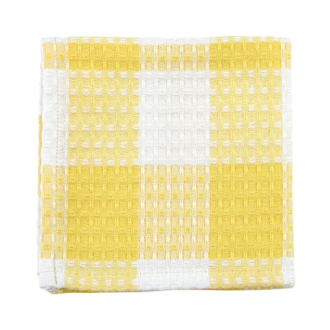 These Wicklow Check Yellow Dishcloths  are certain to bring bold and beautiful color to your kitchen! Very striking! Colors: Lemon Yellow & Candlelight White