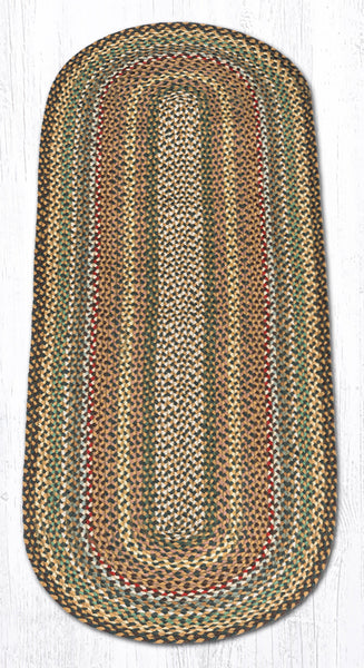 C-51 Fir/Ivory Oval Braided Rug 2'x6'