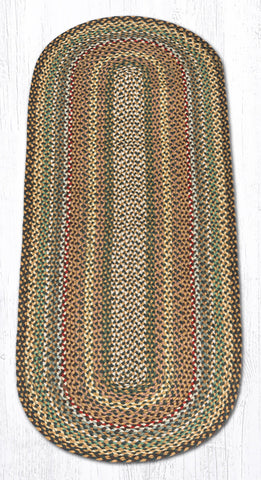C-51 Fir/Ivory Oval Braided Rug 2'x6'