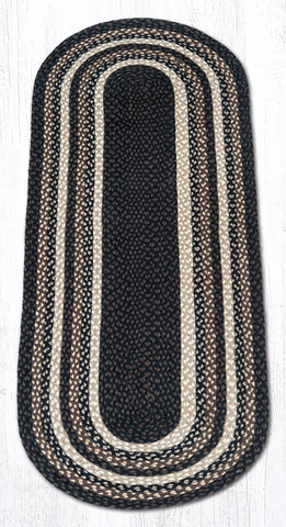 C-313 Mocha/Frappuccino Oval Braided Rug 2'x6'