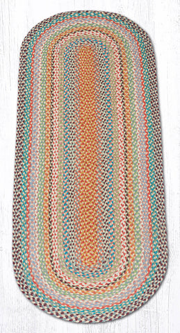 C-328 Multi 1 Oval Braided Rug 2'x6'