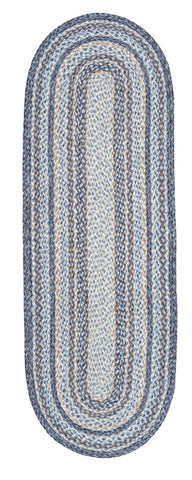 C-9-119 Denim Oval Braided Rug 2'x6'