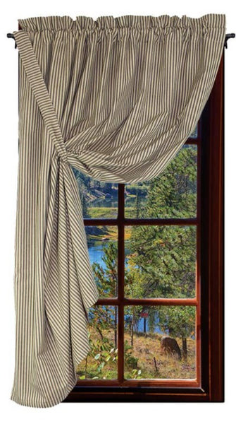 Our York Ticking Panel in colors of black and nutmeg is made of cotton.