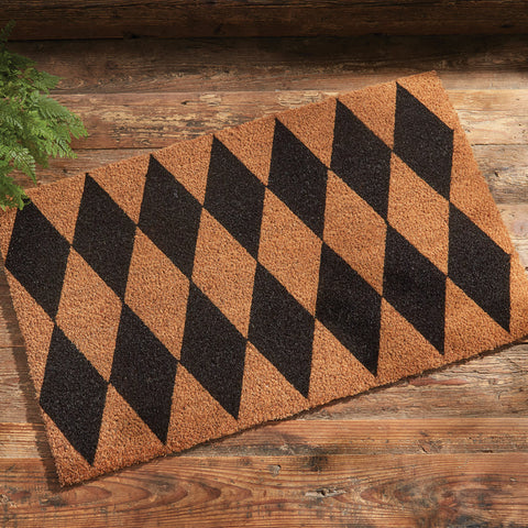 Our Harlequin Doormat will be a wonderful addition to your entryway. Features the harlequin pattern in black.