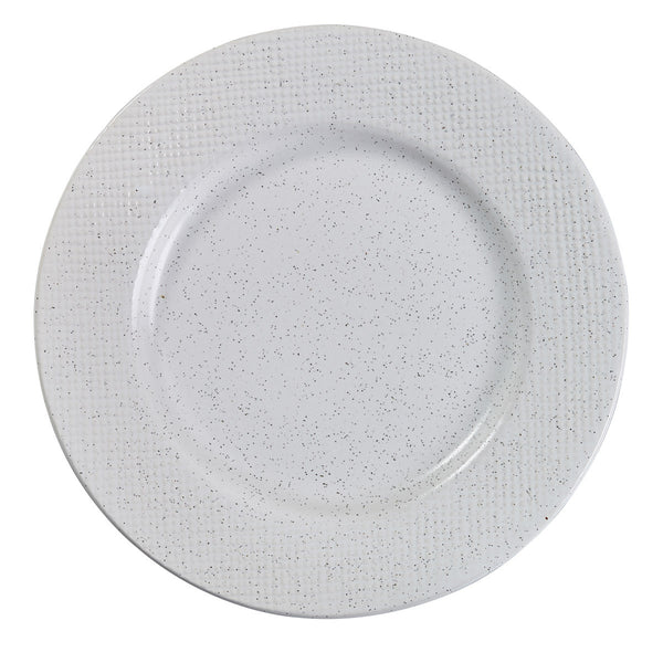 With artisian pottery as an inspiration, the Potter's Stone Ceramics Dinner Plates are made of durable stoneware, with an elegant white background and beautiful black flecks.