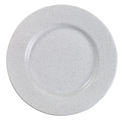 With artisian pottery as an inspiration, the Potter's Stone Ceramics Dinner Plates are made of durable stoneware, with an elegant white background and beautiful black flecks.
