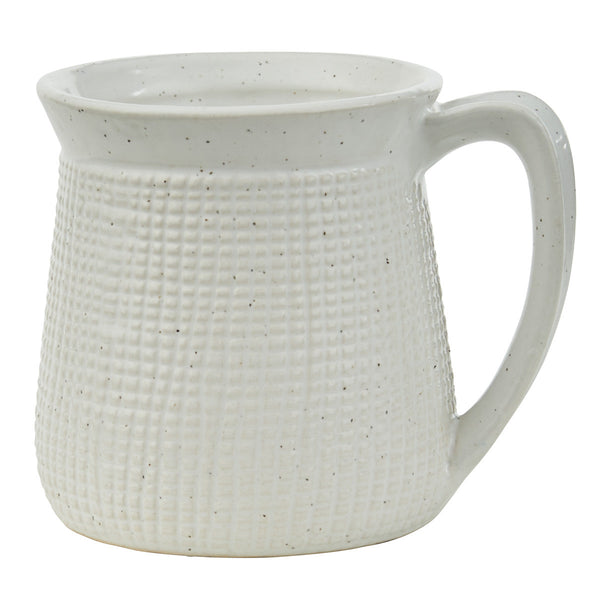 With artisian pottery as an inspiration, the Potter's Stone Ceramics Mugs are made of durable stoneware, with an elegant white background and beautiful black flecks.