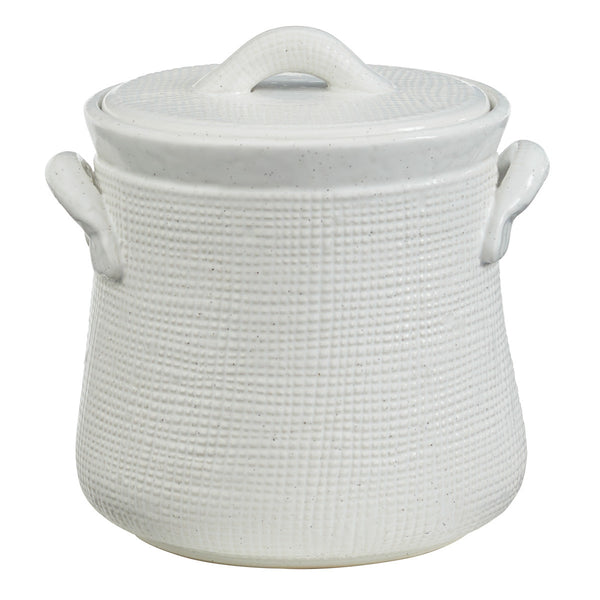 The Large Potter's Stone Canister, with its subtle white and black-fleck tones, will coordinate well with any colors and will look great on your countertop or shelf! Pair it with the Small Stone Canister (sold separately) to complete your look!