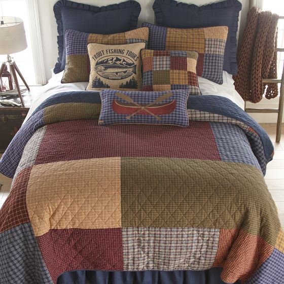 Lakehouse Cotton Pieced King Quilt Combo with 2 Standard Shams - Final Qty - Clearance - All Sales Final