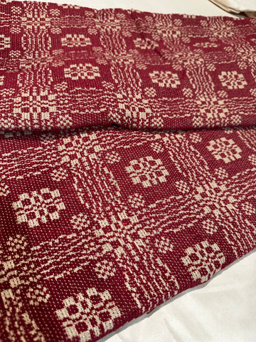 Gettysburg Red/Linen Twin Bed Coverlet 78"X96"