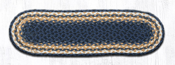 C-79 Lt. Blue/Dk. Blue/Mustard Oval Stair Tread 27"x8.25"