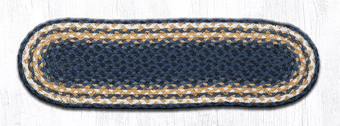 C-79 Lt. Blue/Dk. Blue/Mustard Oval Stair Tread 27"x8.25"