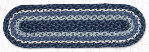 C-443 Blue/Gray/Ivory Oval Stair Tread 27"x8.25"