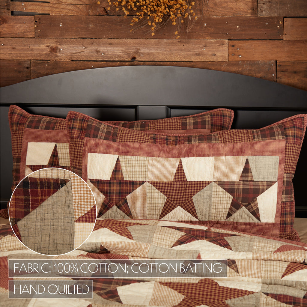 Abilene Star King Sham 21x37 - Allyson's Place | Primitive Home Décor