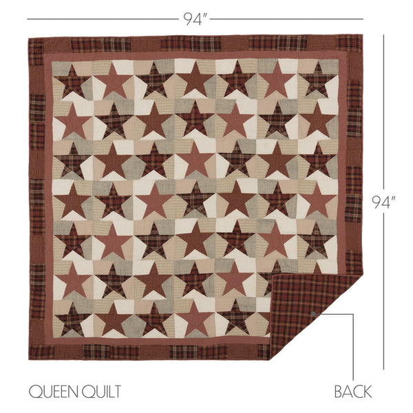 Abilene Star Queen Quilt Combo with 2 Standard Shams and 1 Standard Pillow Case Set - Clearance