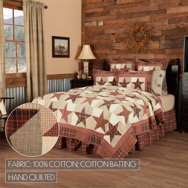 Abilene Star Queen Quilt Combo with 2 Standard Shams and 1 Standard Pillow Case Set - Clearance